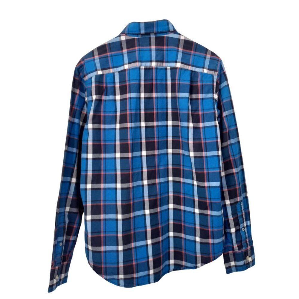 American Eagle Outfitters Men’s Blue Plaid Shirt – Long Sleeve Button-Down, S - Picture 2 of 8